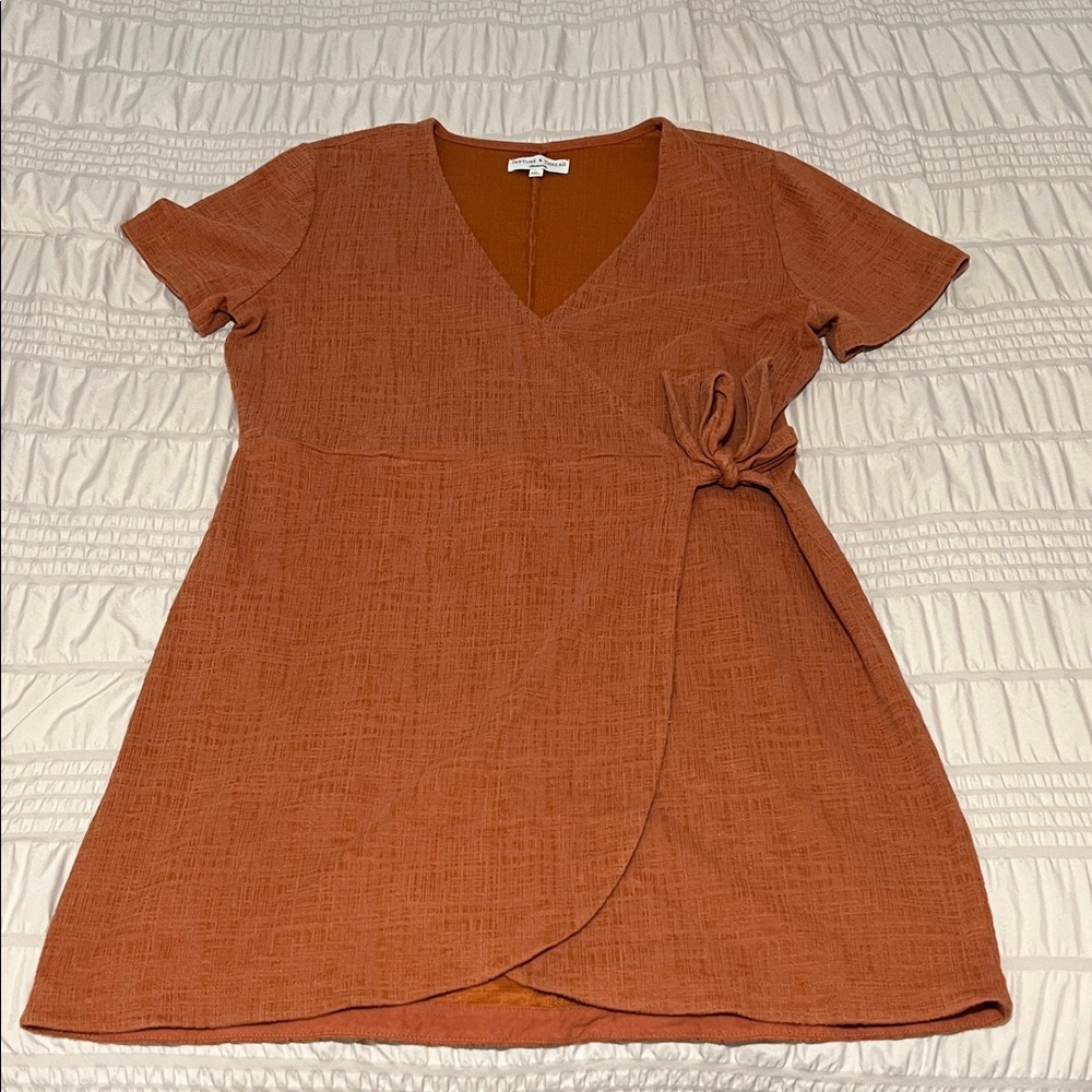 Rust Orange Midi Dress